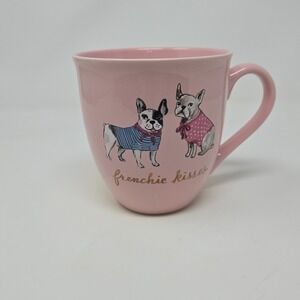 Fig & Fern Coffee Mug "Frenchie kisses" pink 18oz. French‎ Bulldog Cup